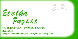 etelka pazsit business card