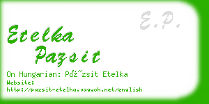 etelka pazsit business card